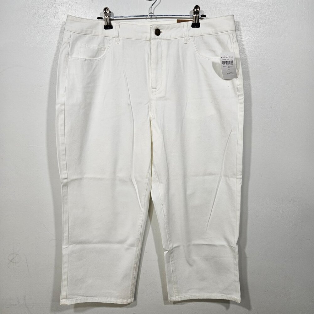COLDWATER CREEK -NWT- Premium Denim NATURAL FIT CROPPED LEG WHITE SZ-12 (SH24)
